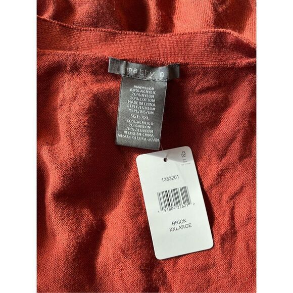 Matty M rust orange XXL cardigan new with tags - Picture 2 of 4